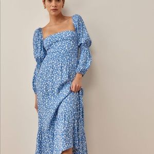 Reformation | NWT Mica Midi Dress in Marie Blue White Floral New 4